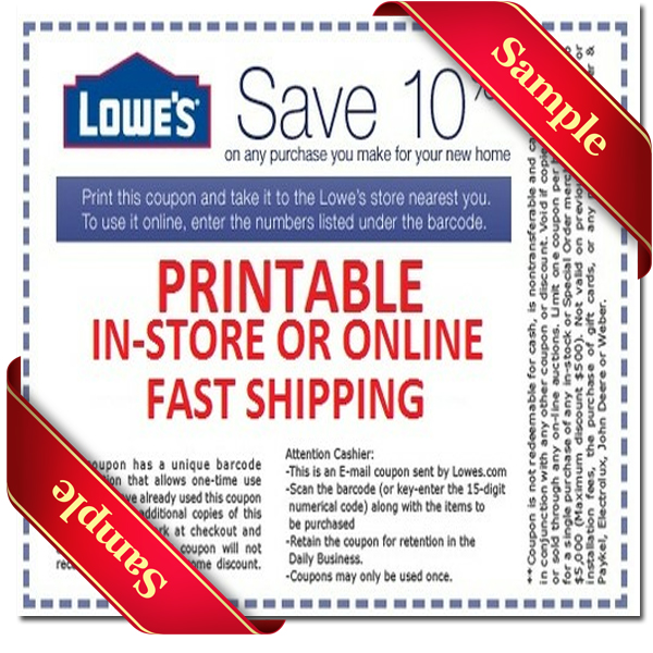 Printable Lowes Coupon 20% Off &amp;10 Off Codes July 2015