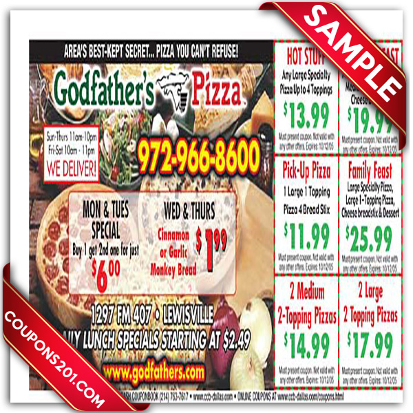 Godfather's pizza Printable Coupon December 2016