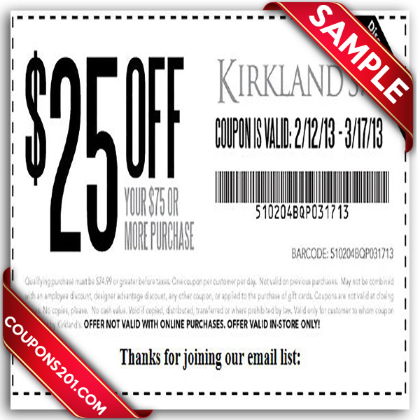 Kirklands Coupons Instore Printable Customize and Print