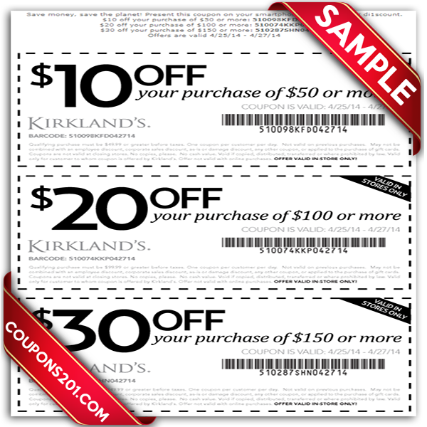 Kirklands Coupons Instore Printable Customize and Print