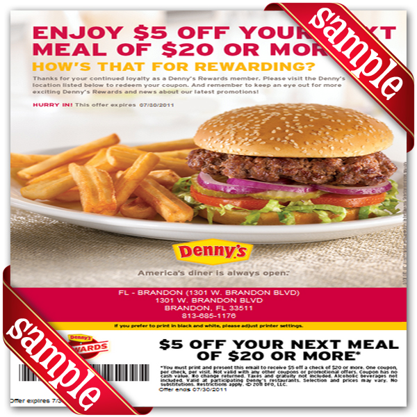 Denny's Coupon Printable December 2016 Save Avg of 5