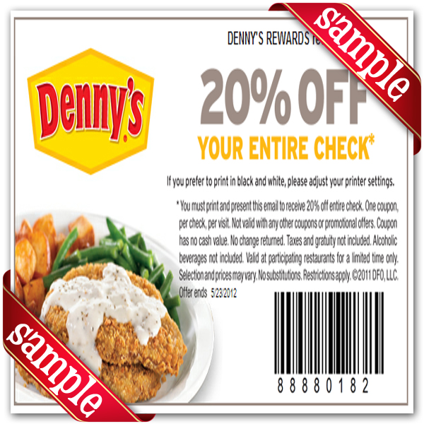 Denny's Coupon Printable December 2016 - Save Avg of $5