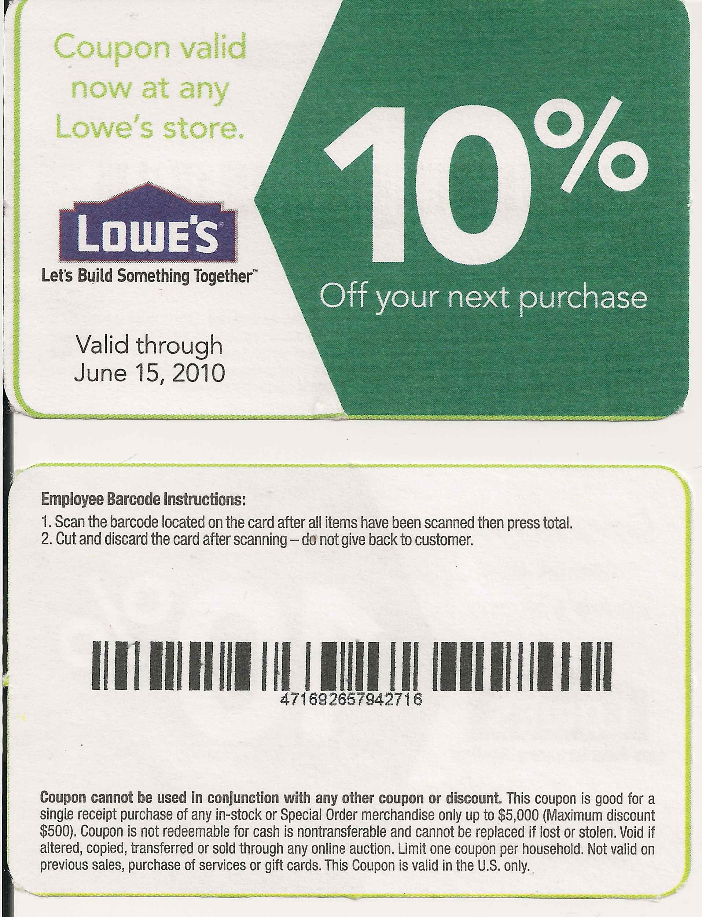 20 Off Coupon For Lowes Printable