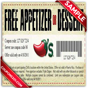 Applebees free printable coupon