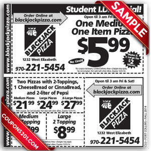BlackJack Pizza free printable coupon