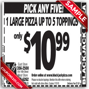 BlackJack Pizza free printable coupons