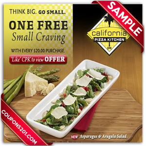 California Pizza Kitchen free coupons