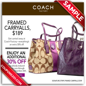 Coach coupons free printable