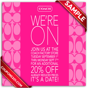 Coach free printable coupons