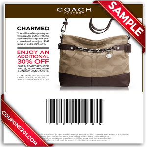 Coach printable coupon free