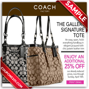 Coach printable coupons free