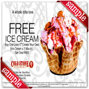 Cold Stone Creamery Online Coupons
