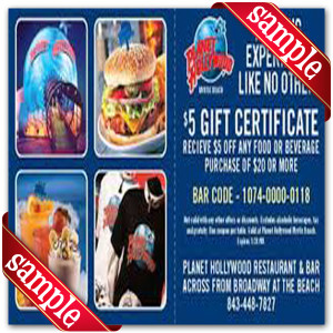 Coupon for Planet Hollywood Printable