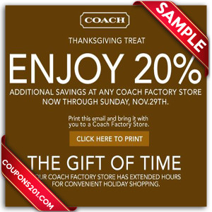 Free Coach coupons