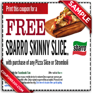 Free Sbarro printable coupons