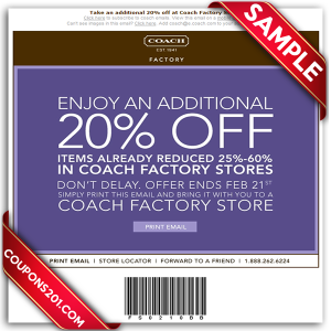 Free coupons for Coach