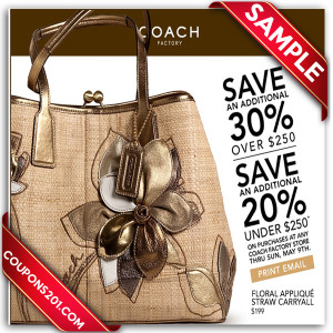 Free printable coupon for Coach