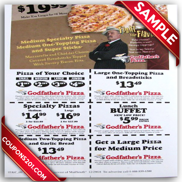 Godfather's pizza Printable Coupon July 2022