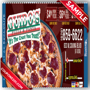 Guido's Pizza free coupons