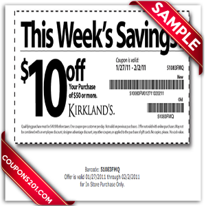 Kirklands free printable coupons