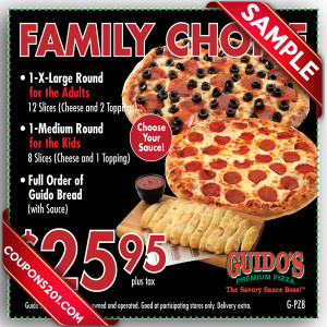 free coupon Guido's Pizza