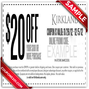 printable Kirklands coupon
